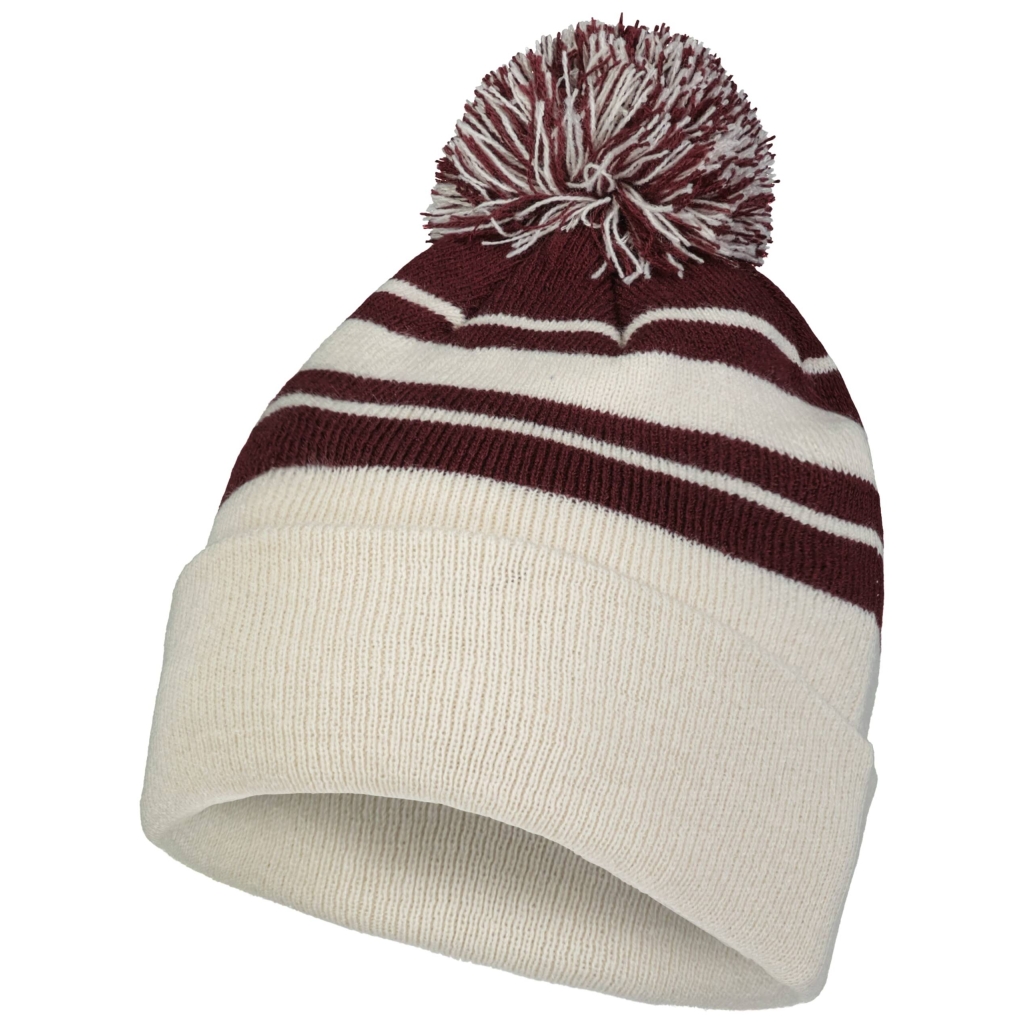Knit Fold Over Pom-Pom Beanie