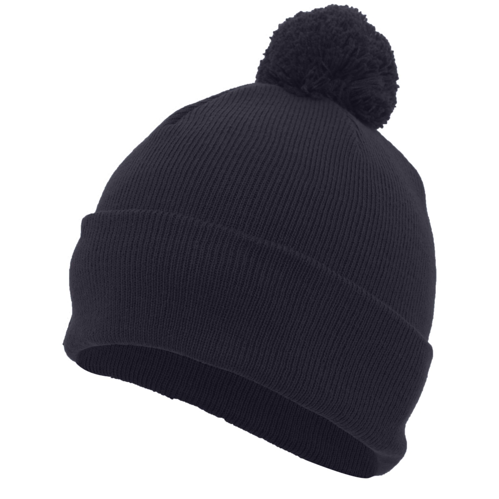 Knit Fold Over Pom-Pom Beanie