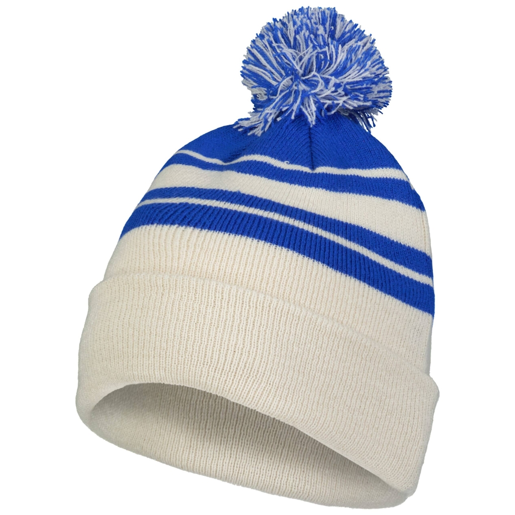 Knit Fold Over Pom-Pom Beanie