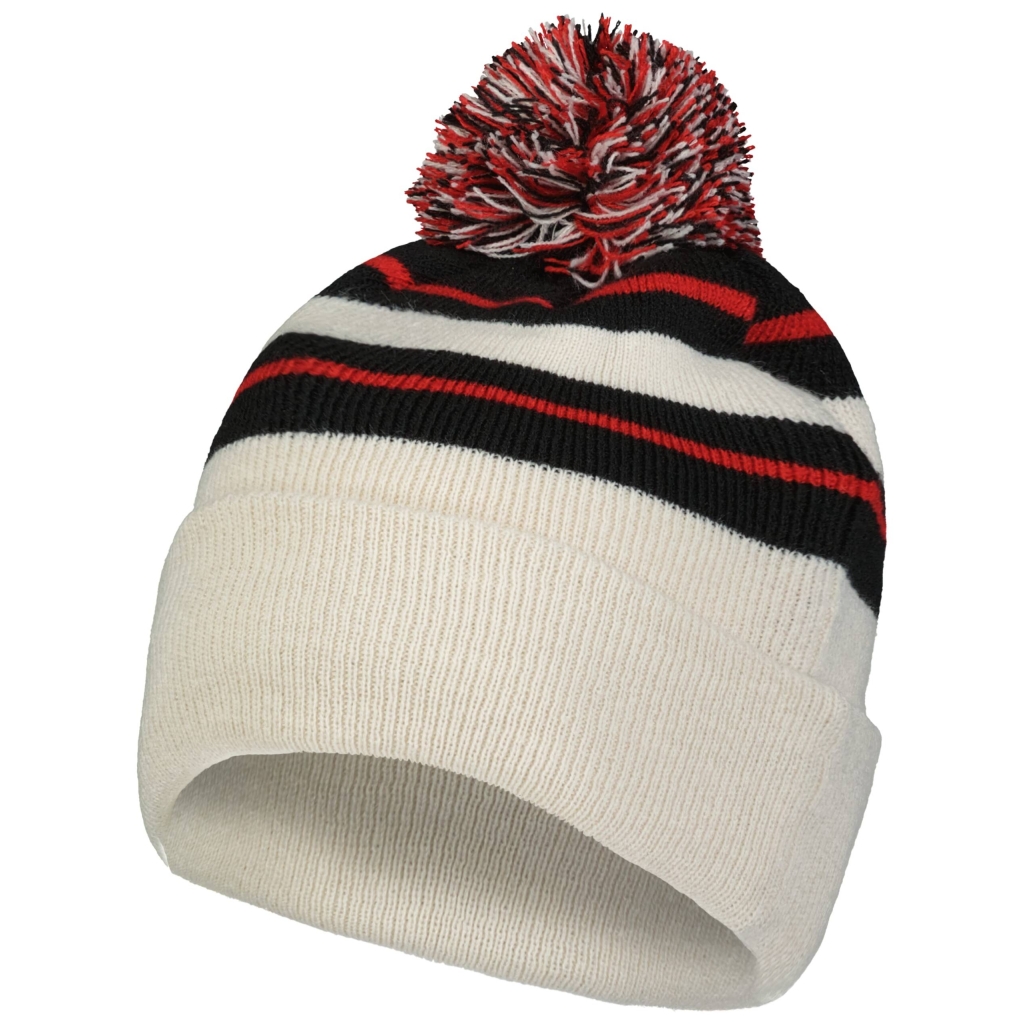 Knit Fold Over Pom-Pom Beanie