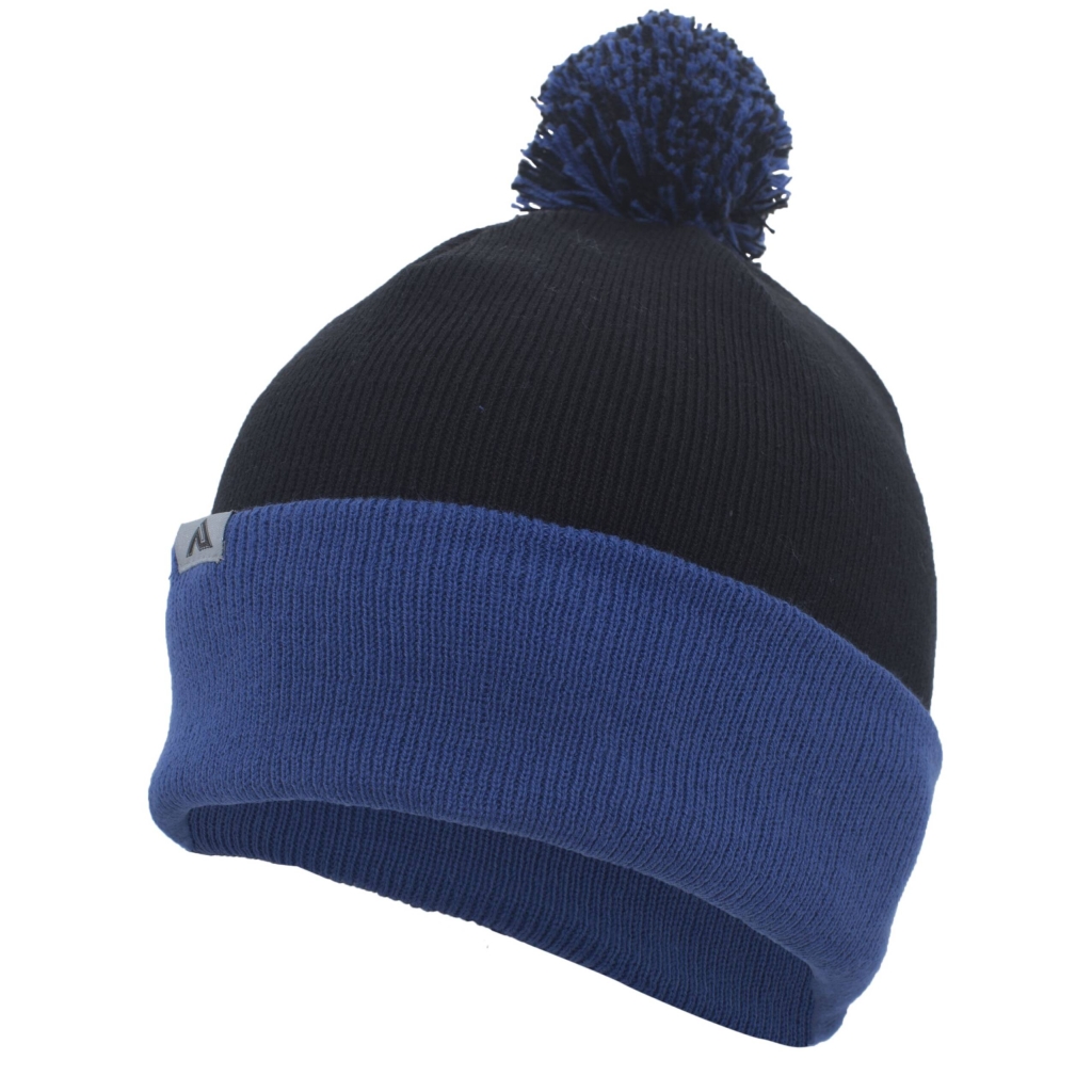Knit Fold Over Pom-Pom Beanie