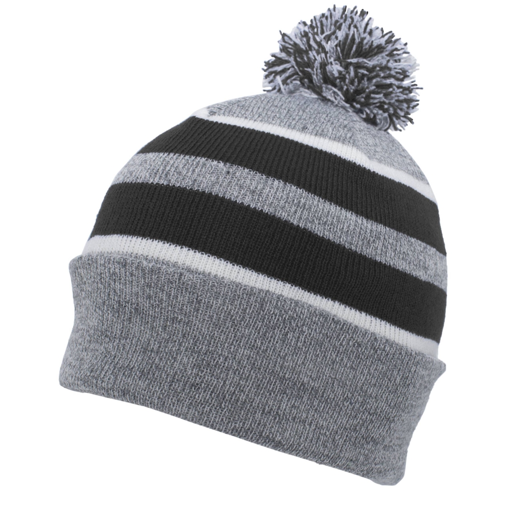 Knit Fold Over Pom-Pom Beanie