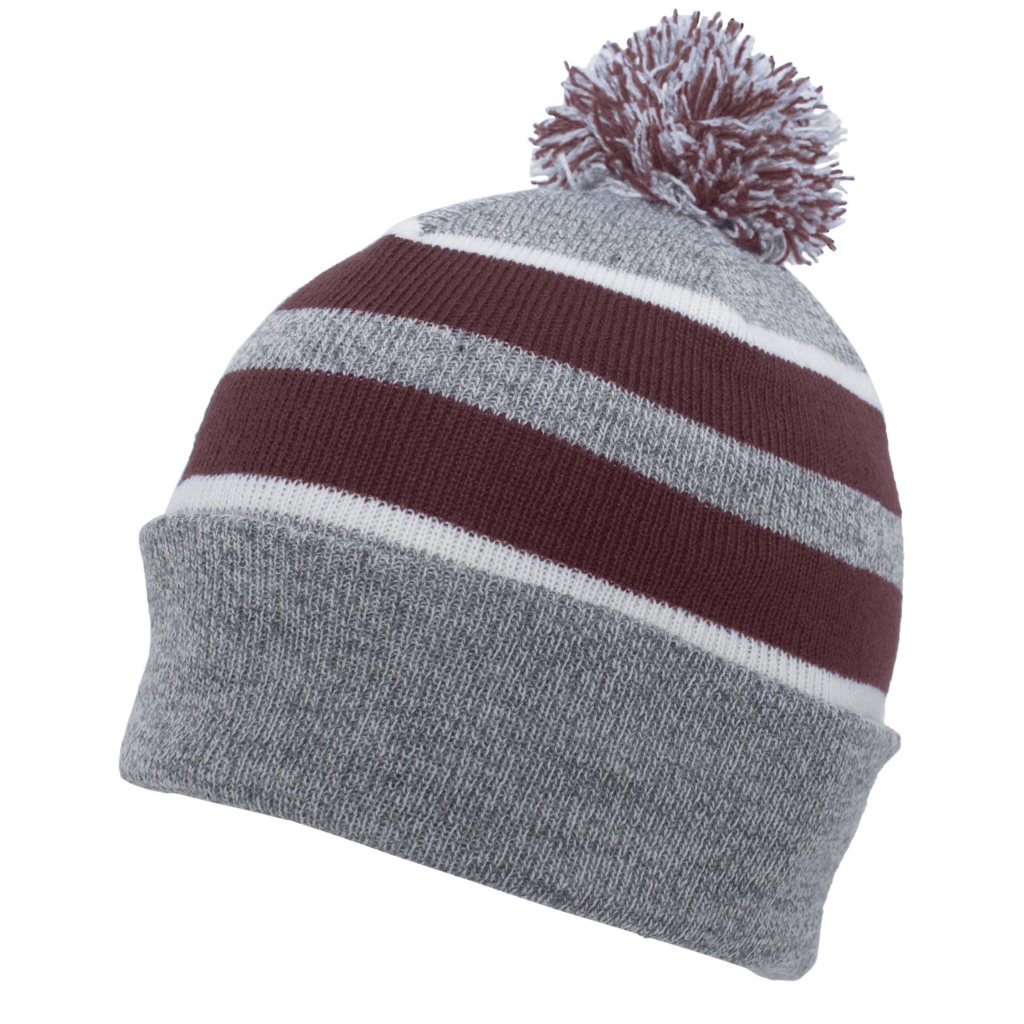 Knit Fold Over Pom-Pom Beanie