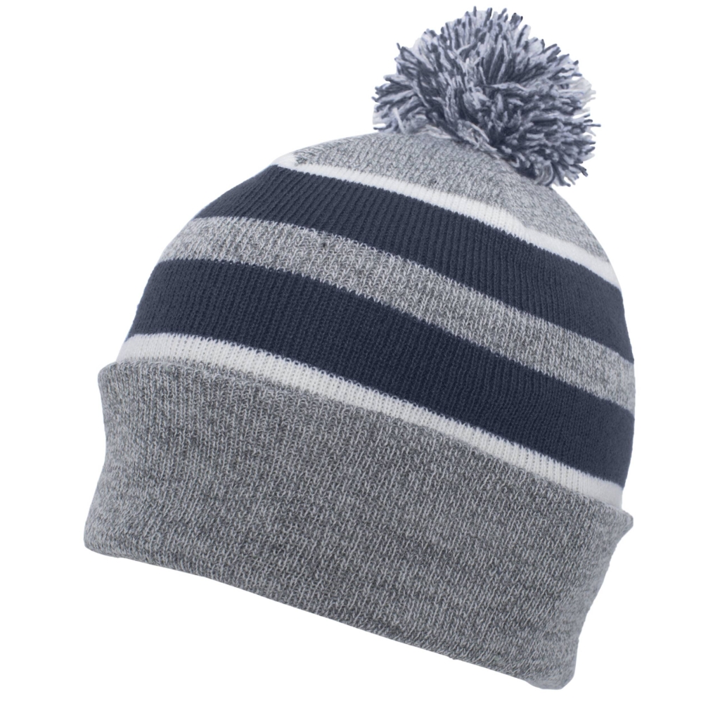 Knit Fold Over Pom-Pom Beanie