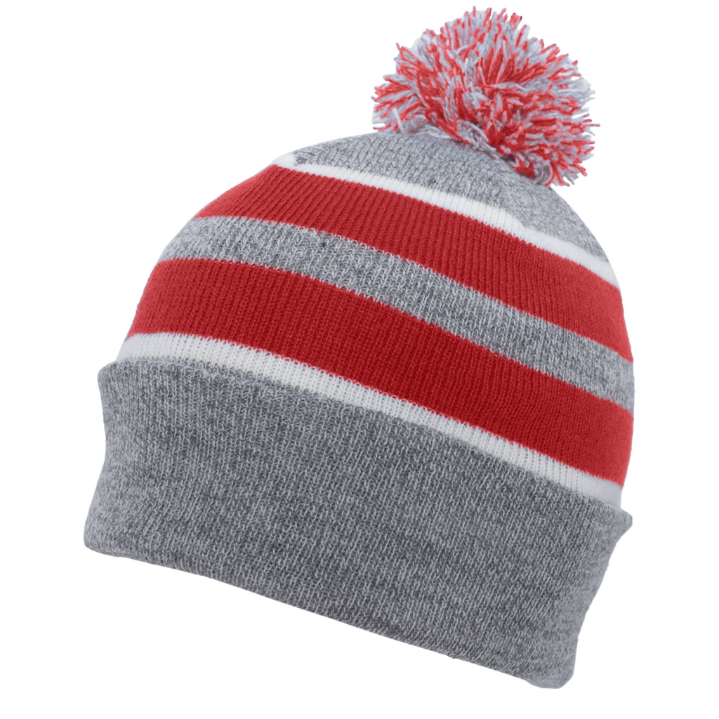 Knit Fold Over Pom-Pom Beanie