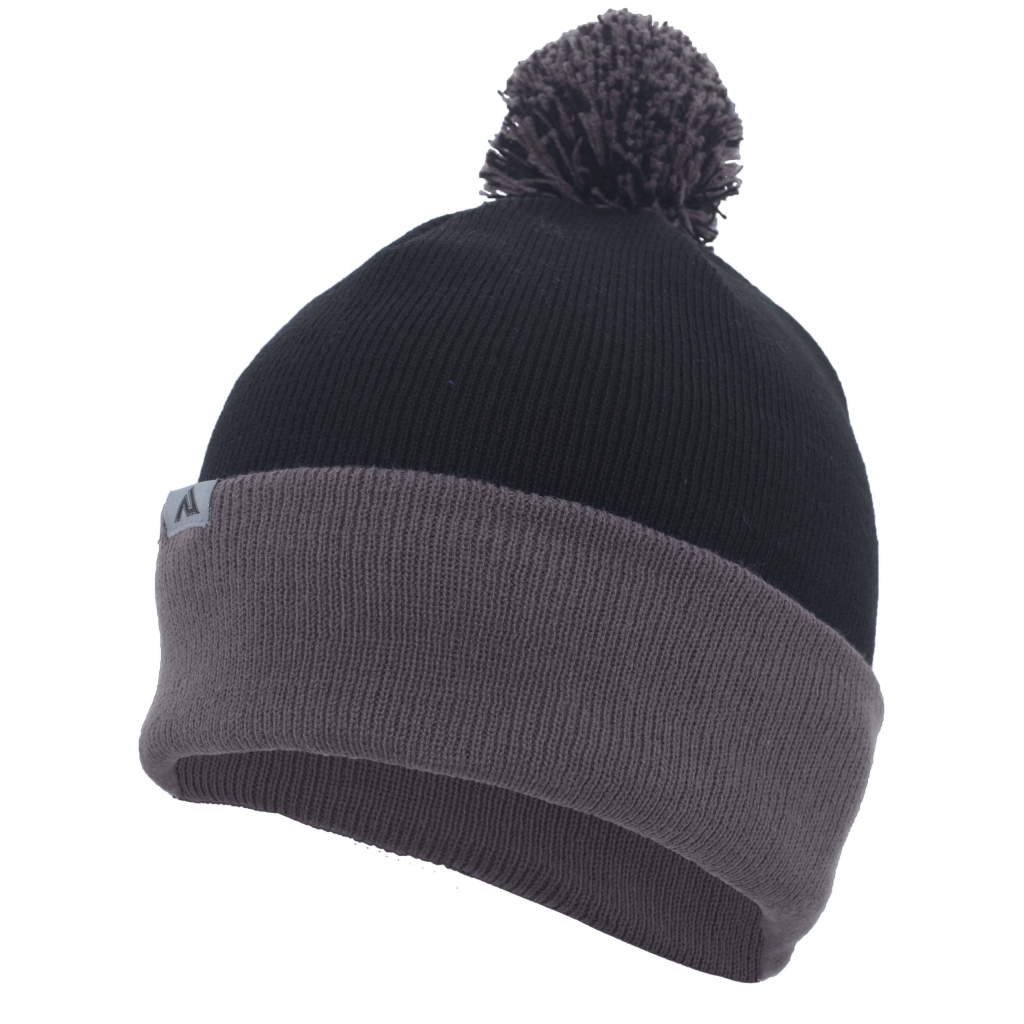 Knit Fold Over Pom-Pom Beanie