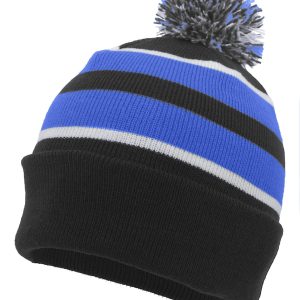 Knit Fold Over Pom-Pom Beanie