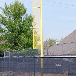 5-9/16” O.D. Surface Mount 30’ Yellow Foul Pole, 18’ L x 18” W Wing Panel