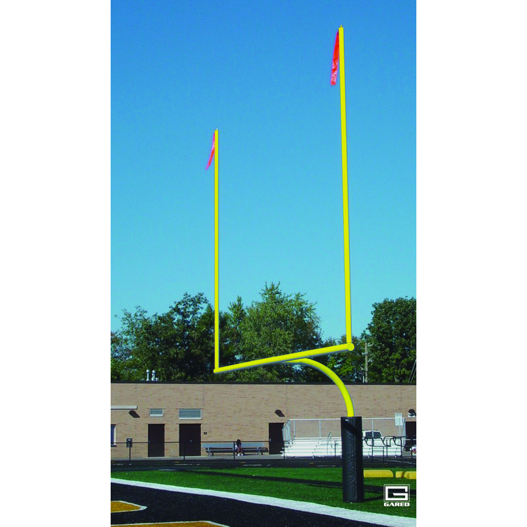 5 9/16” OD post, 6' offset, 20' uprights, perm/sleeve, yellow, 18'6" crossbar