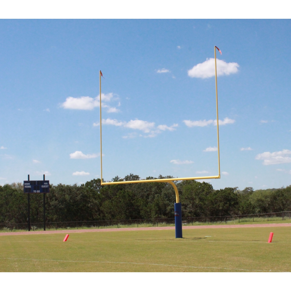 5 9/16” OD post, 6' offset, 20' uprights, perm/sleeve, yellow, 18'6" crossbar