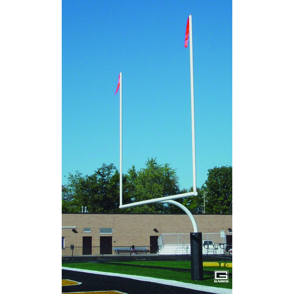 5 9/16" OD post, 8' offset, 30' uprights, perm/sleeve,white, 18'6" crossbar