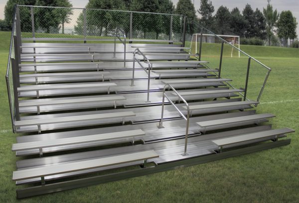 10-Row Fixed Spectator™ Bleacher with Aisle, 10” Plank