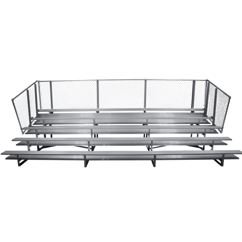 5-Row Fixed Spectator™ Bleacher without Aisle, 10” Plank, Double Foot Planks