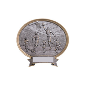 Men's Basketball Pewter-tone Oval Resin Plaque