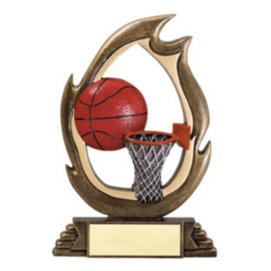 Basketball Resin Flame Cut-Out Trophy