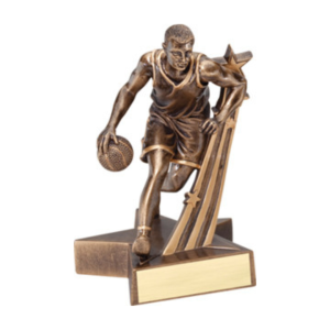 Men's Large 8 1/2 inch Basketball Star Resin Trophy