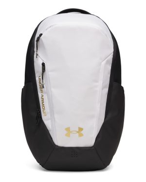 Under Armour 32L No Weigh Team Backpack - White/Black/Metallic Gold