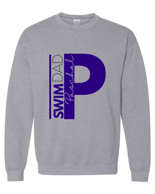 Paschal Panthers grey crewneck sweatshirt with the Swim Dad design