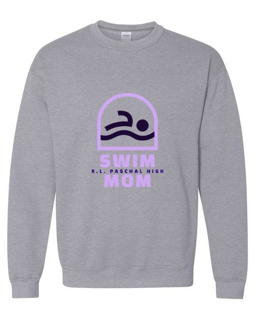 Paschal Panthers grey crewneck sweatshirt with the Swim Mom design
