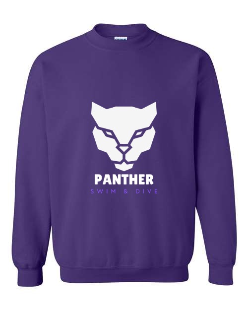 Paschal Panthers purple crewneck sweatshirt with the Panther Head design