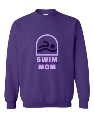 Paschal Panthers purple crewneck sweatshirt with the Swim Mom design