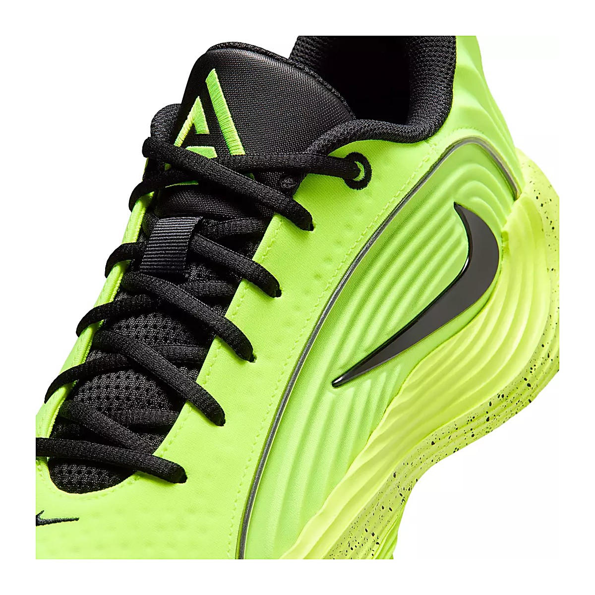Nike Giannis Immortality 5 Barely Volt Black IM5130-700 tongue and lace detail