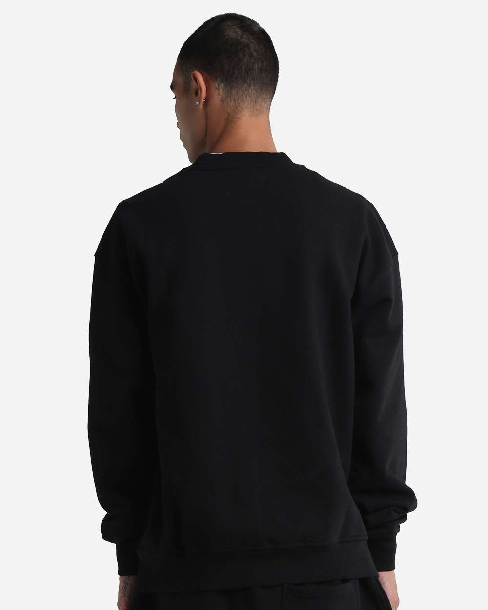 Grey Bunker Max Heavy Crewneck in Black, back