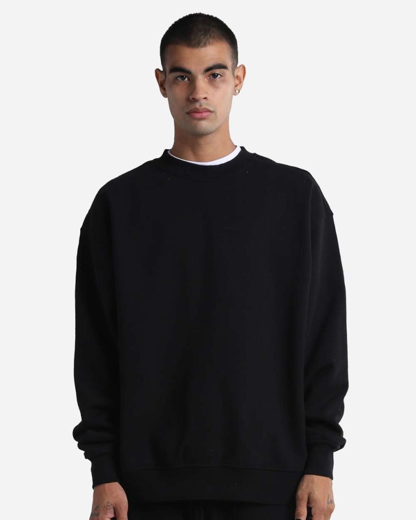 Grey Bunker Max Heavy Crewneck in Black, front