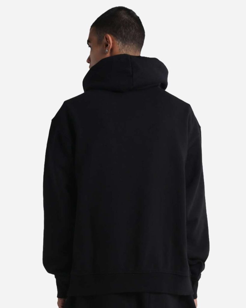 Grey Bunker Max Heavy Hoodie in Black, back