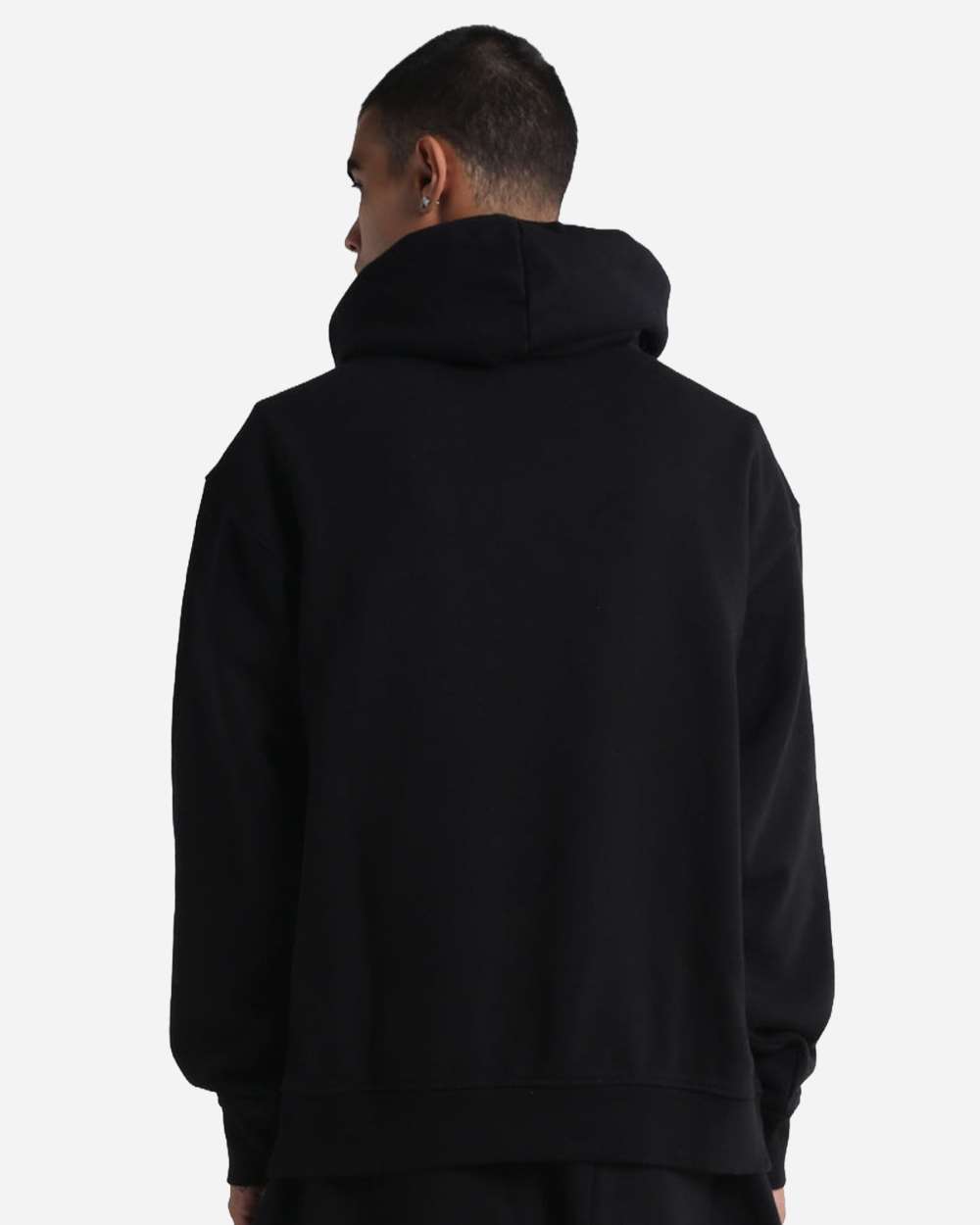 Grey Bunker Max Heavy Hoodie in Black, back