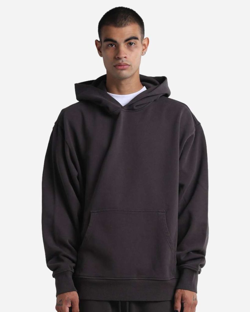 Grey Bunker Max Heavy Hoodie in Shadow, front