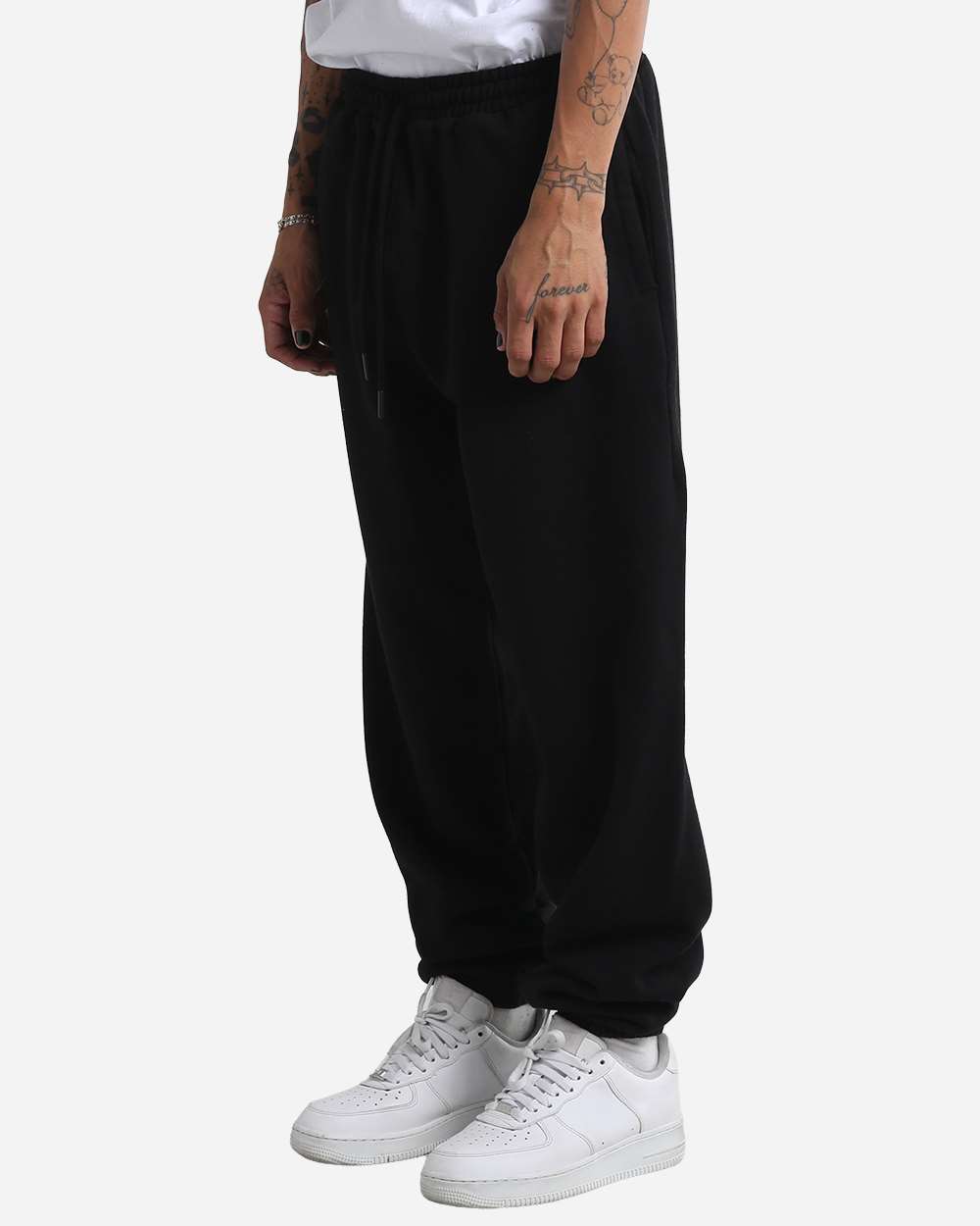 Grey Bunker Max Heavy Sweatpant in Black, side