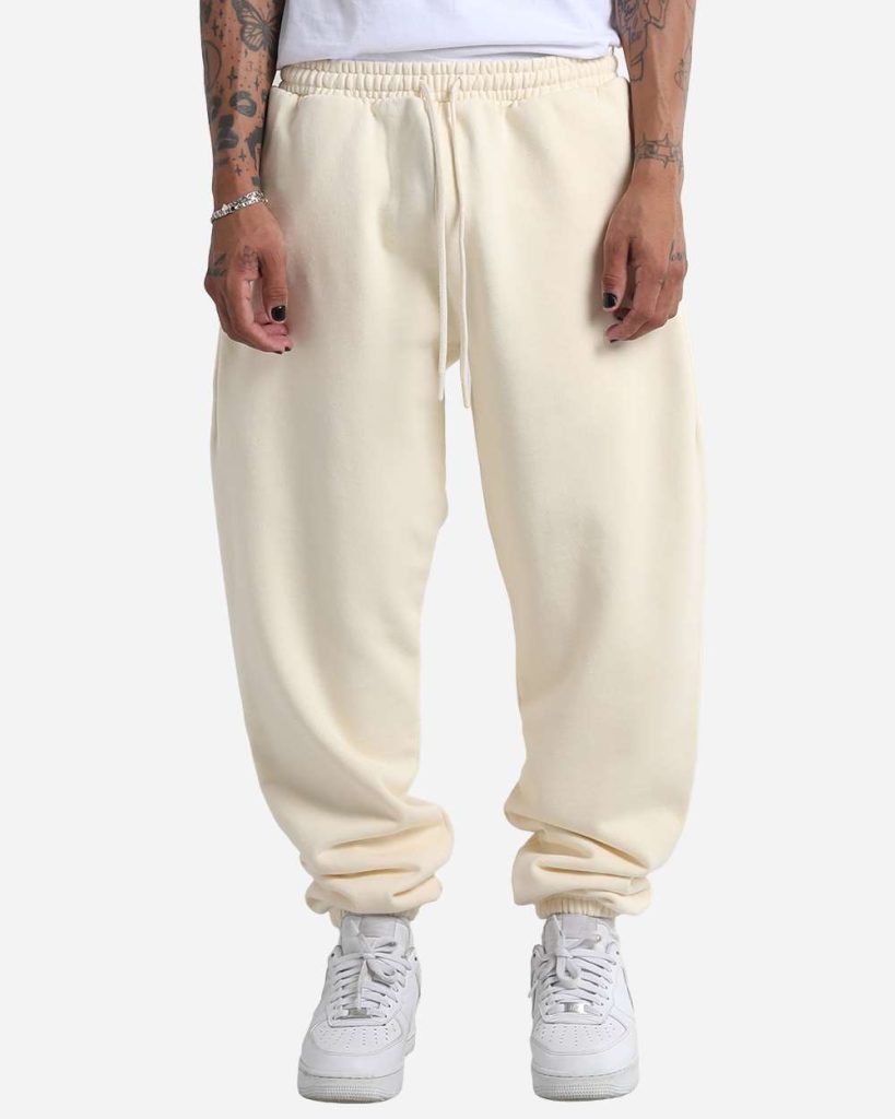 Grey Bunker Max Heavy Sweatpant in Cream, front
