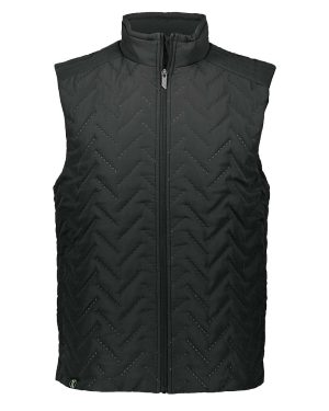 Holloway Men's Repreve Eco Quilted Vest in Black, front