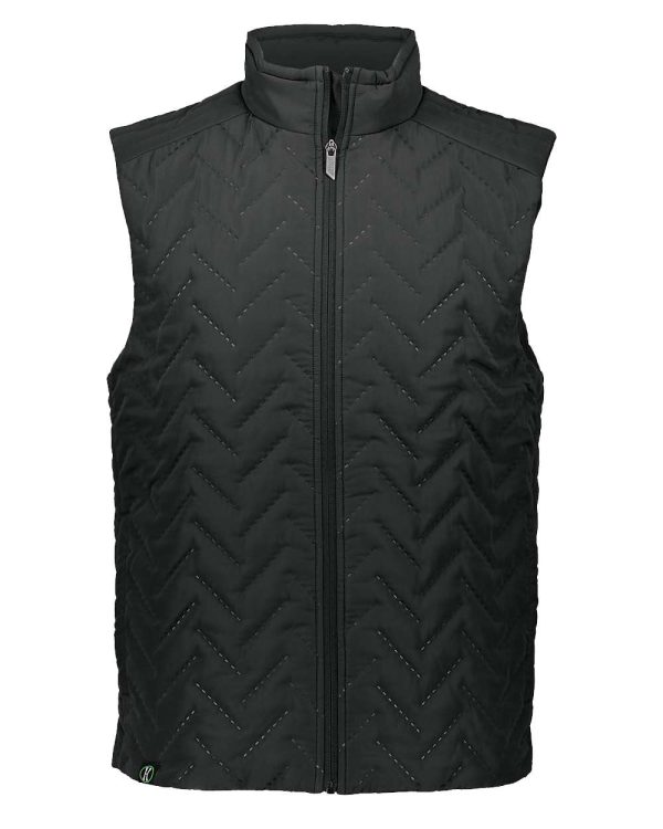 Holloway Men's Repreve Eco Quilted Vest in Black, front