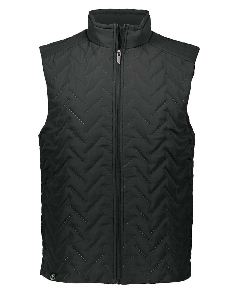 Holloway Men's Repreve Eco Quilted Vest in Black, front