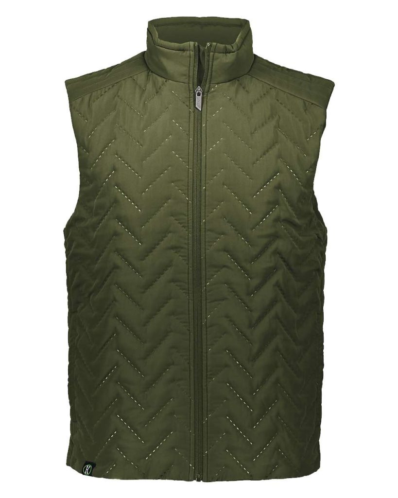 Holloway Men's Repreve Eco Quilted Vest in Olive, front