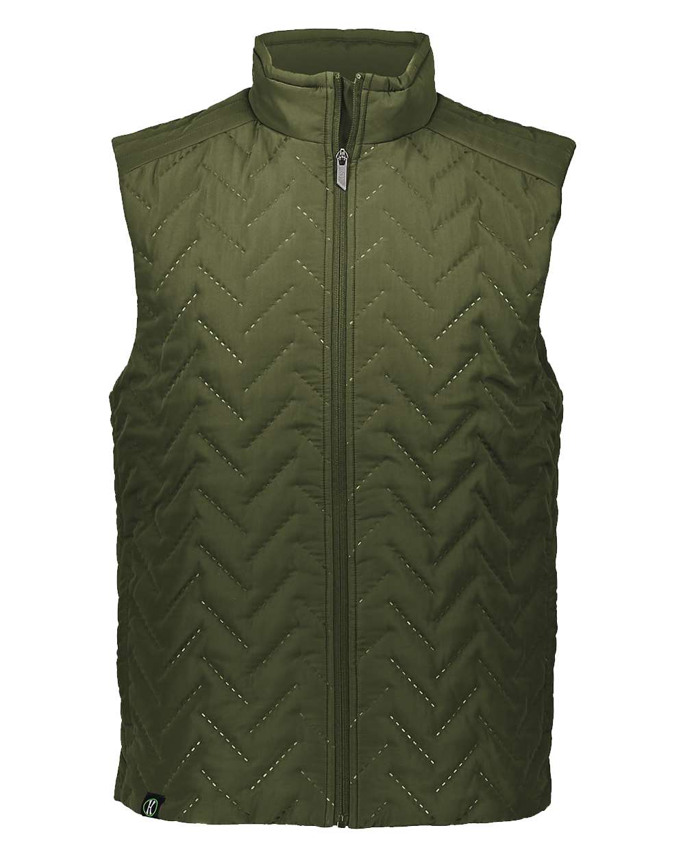 Holloway Men's Repreve Eco Quilted Vest in Olive, front