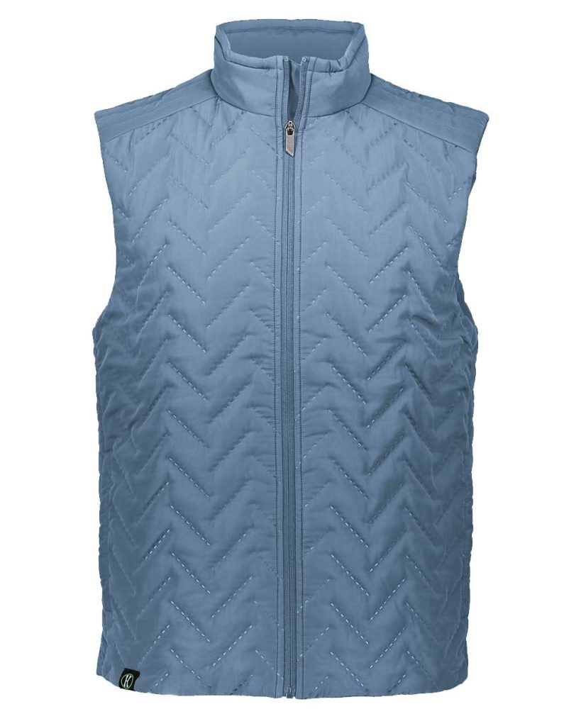 Holloway Men's Repreve Eco Quilted Vest in Storm, front