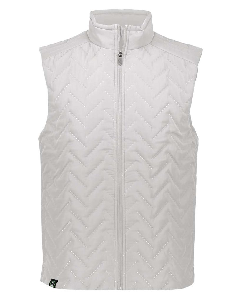 Holloway Men's Repreve Eco Quilted Vest in White, front