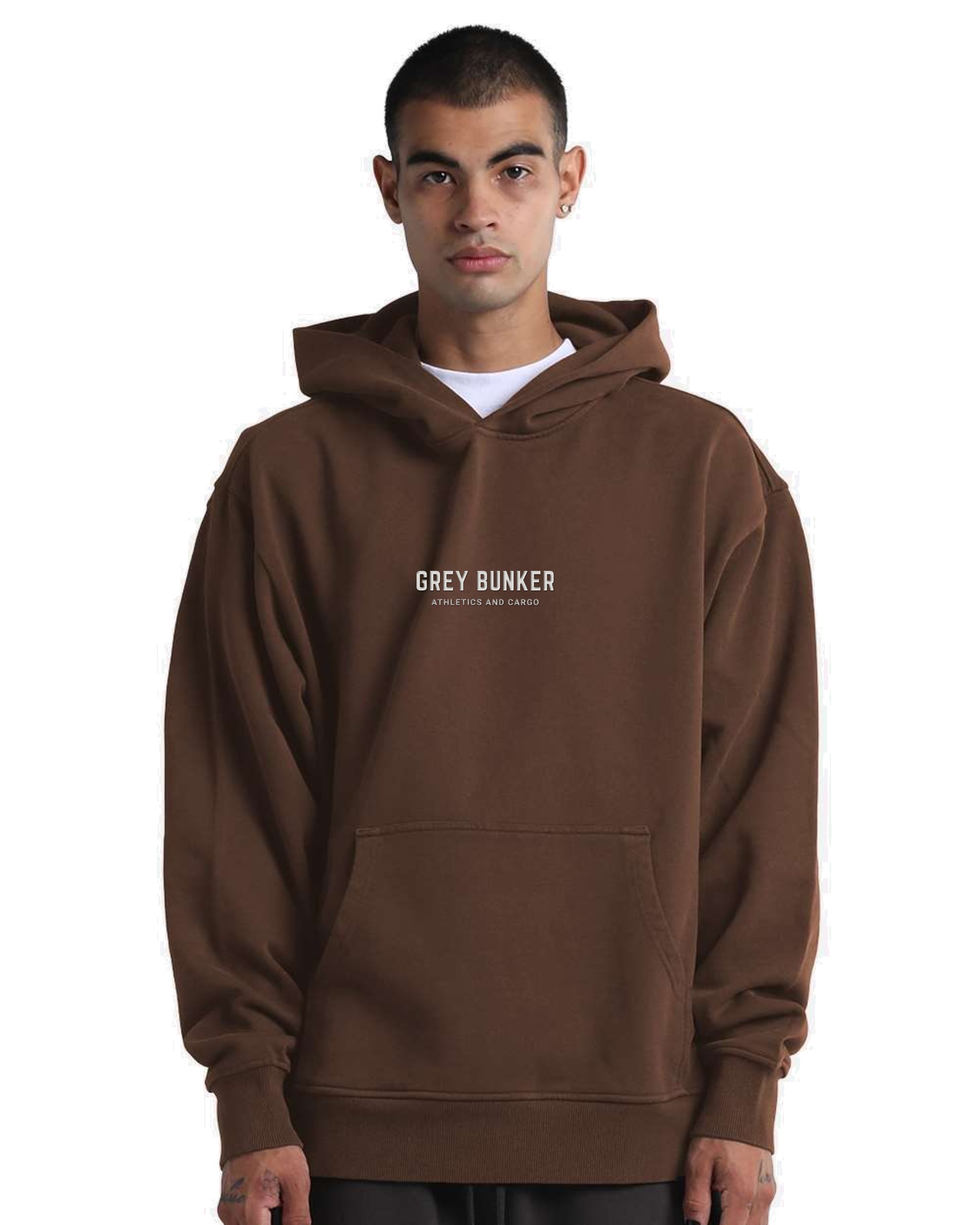 Grey Bunker Max Heavy Hoodie in Mocha