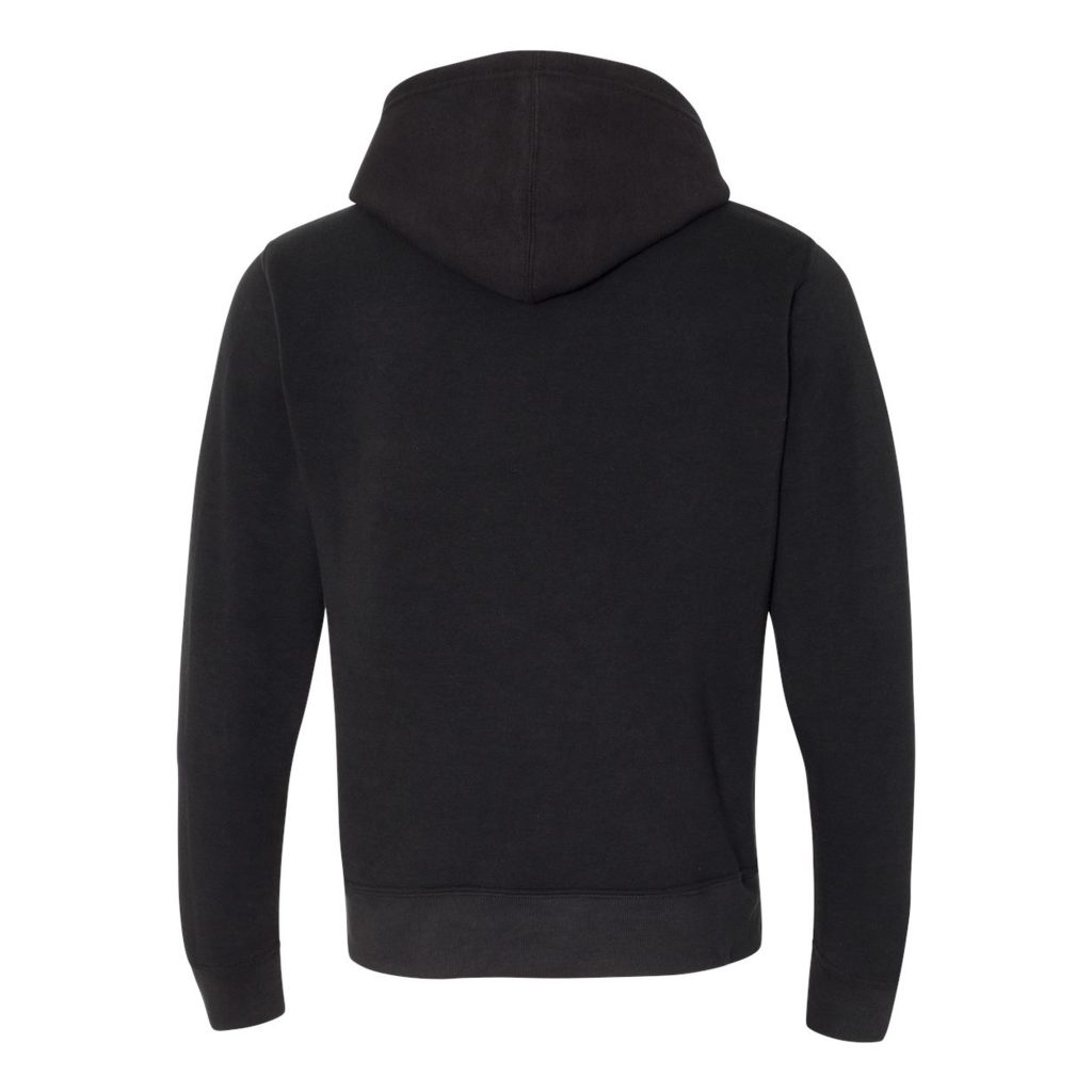Grey Bunker Triblend Fleece Hoodie in Black Solid Back