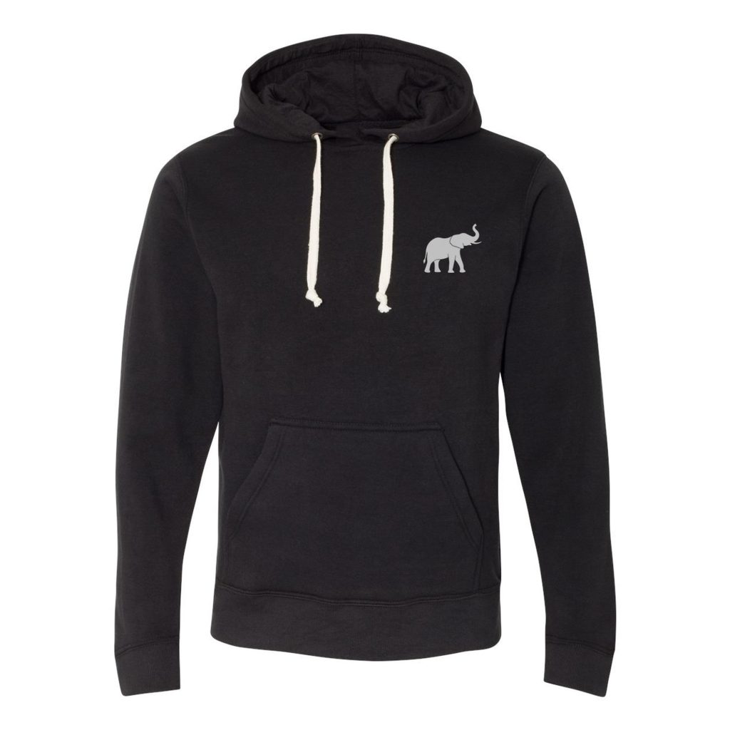 Grey Bunker Triblend Fleece Hoodie in Black Solid Front