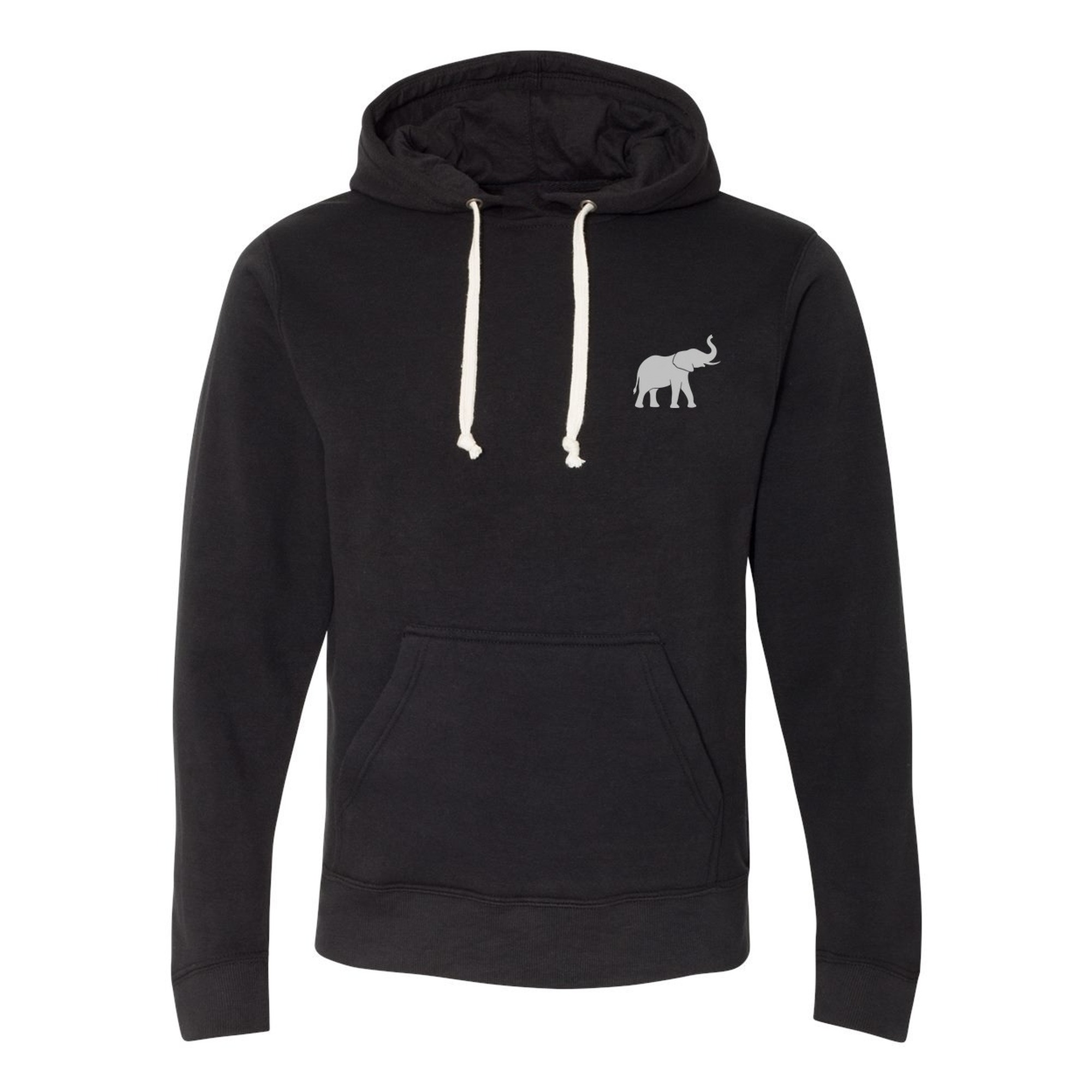 Grey Bunker Triblend Fleece Hoodie in Black Solid Front