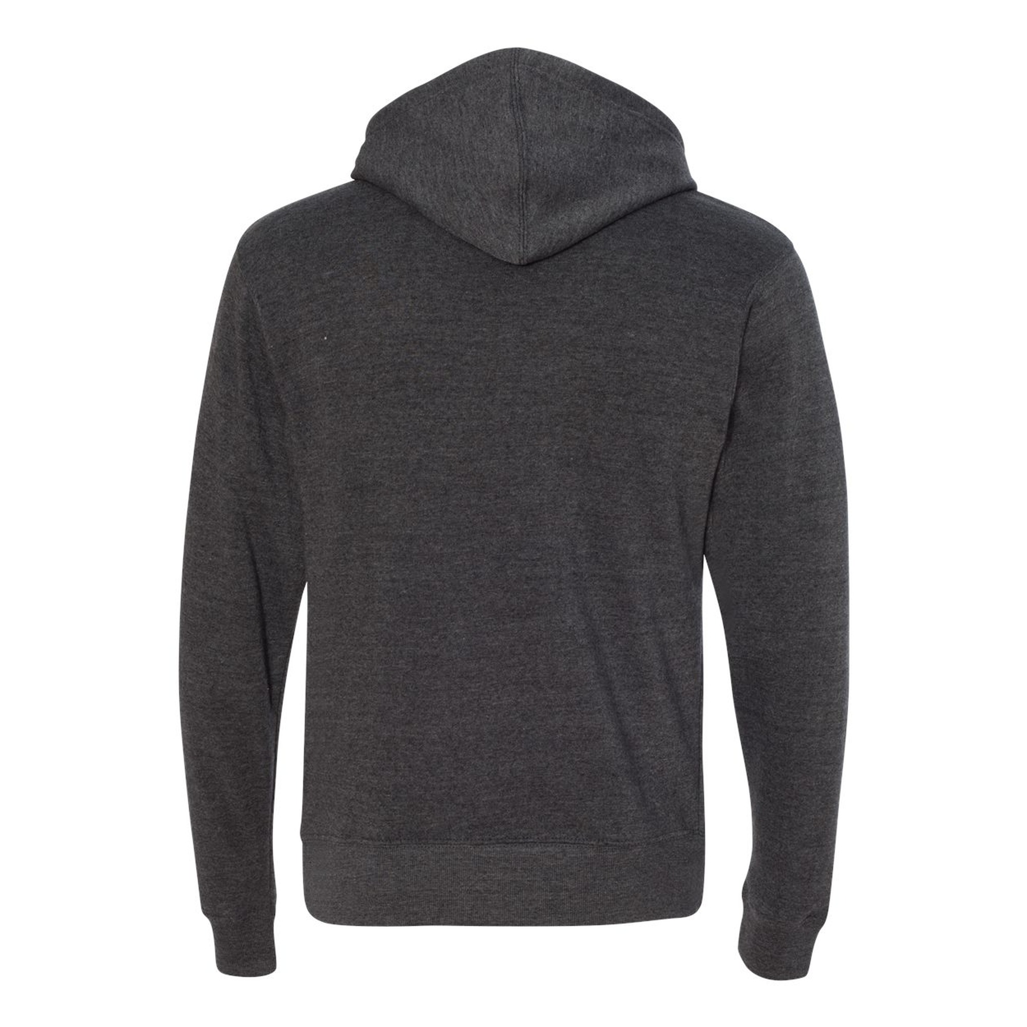 Grey Bunker Triblend Fleece Hoodie in Black Triblend Back