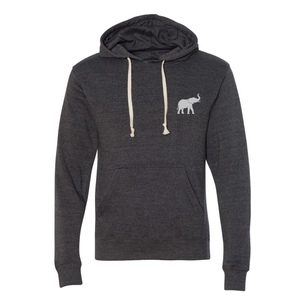 Grey Bunker Triblend Fleece Hoodie in Black Triblend Front