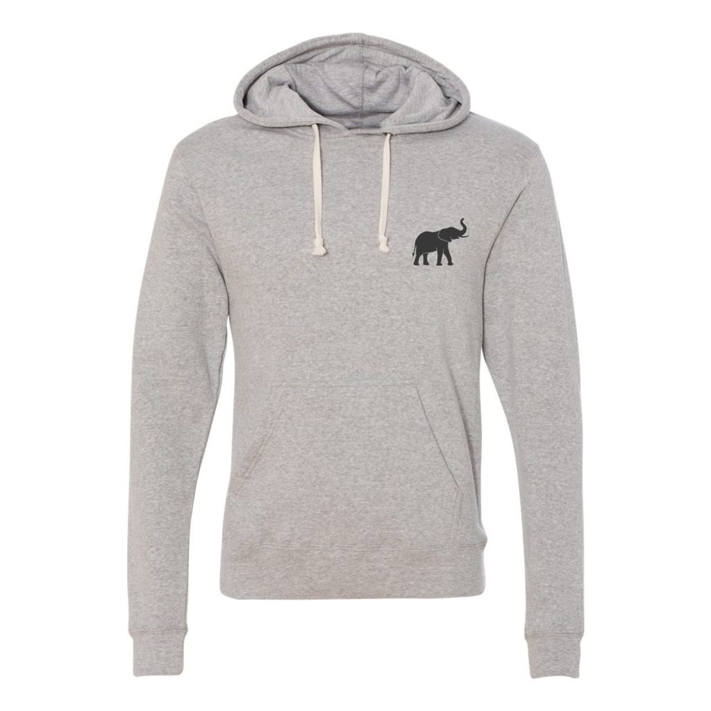Grey Bunker Triblend Fleece Hoodie in Grey Triblend Front
