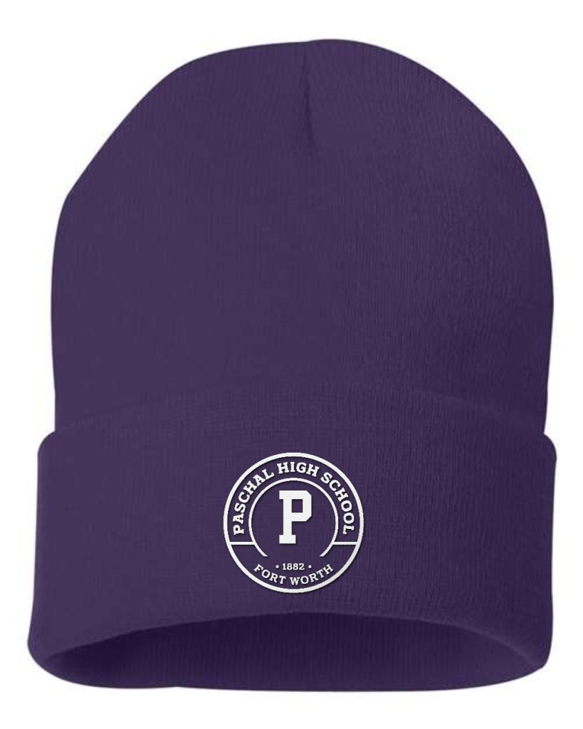 Paschal Panthers Cuffed Beanie - Paschal Crest - Purple
