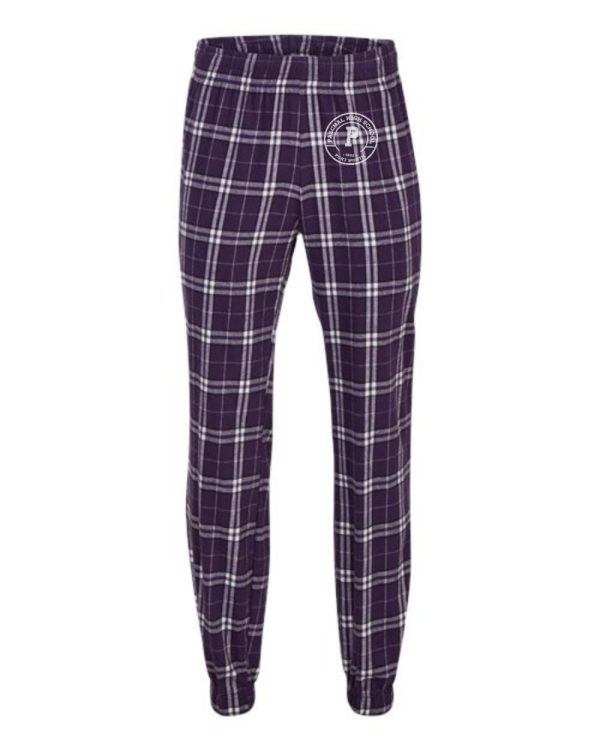 Paschal Panthers flannel joggers with Paschal crest on the left hip
