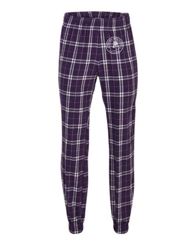 Paschal Panthers flannel joggers with Paschal crest on the left hip